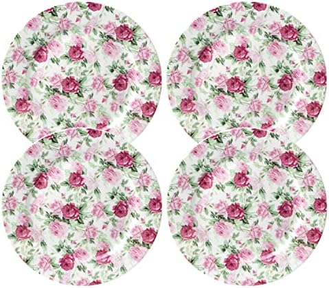 Gracie China Summer Rose Chintz All Over Dessert/Salad Plates, Set of 4 (8-Inch)