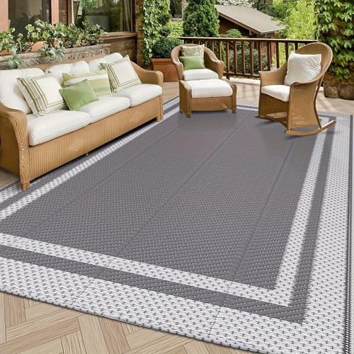 Alfombras impermeables para exteriores para patios – Alfombra de jardín de paja de plástico antideslizante, a prueba de humedad y resistente a los rayos UV, perfecta para balcón y patio, proceso de