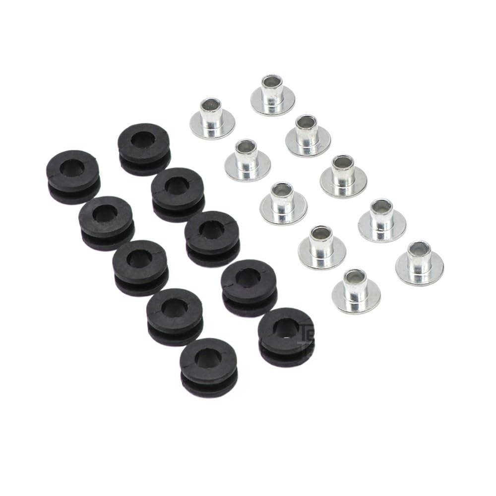 Motorcycle Rubber Grommets Kit Motorcycle Rubbers Grommet Gasket Fairings Side Cover M6 6mm(60pcs Rubber and Metal)