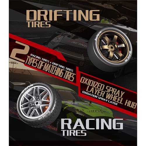 Image of Krishiv RCS 1:16 RC Drift Car for Kids 8+ & Adults - 4WD 30km /h Remote Control Car with ESP Stability Mode | Drift + Racing Tyres | Multi-Color LED | Rechargeable Battery | 2.4GHz Radio