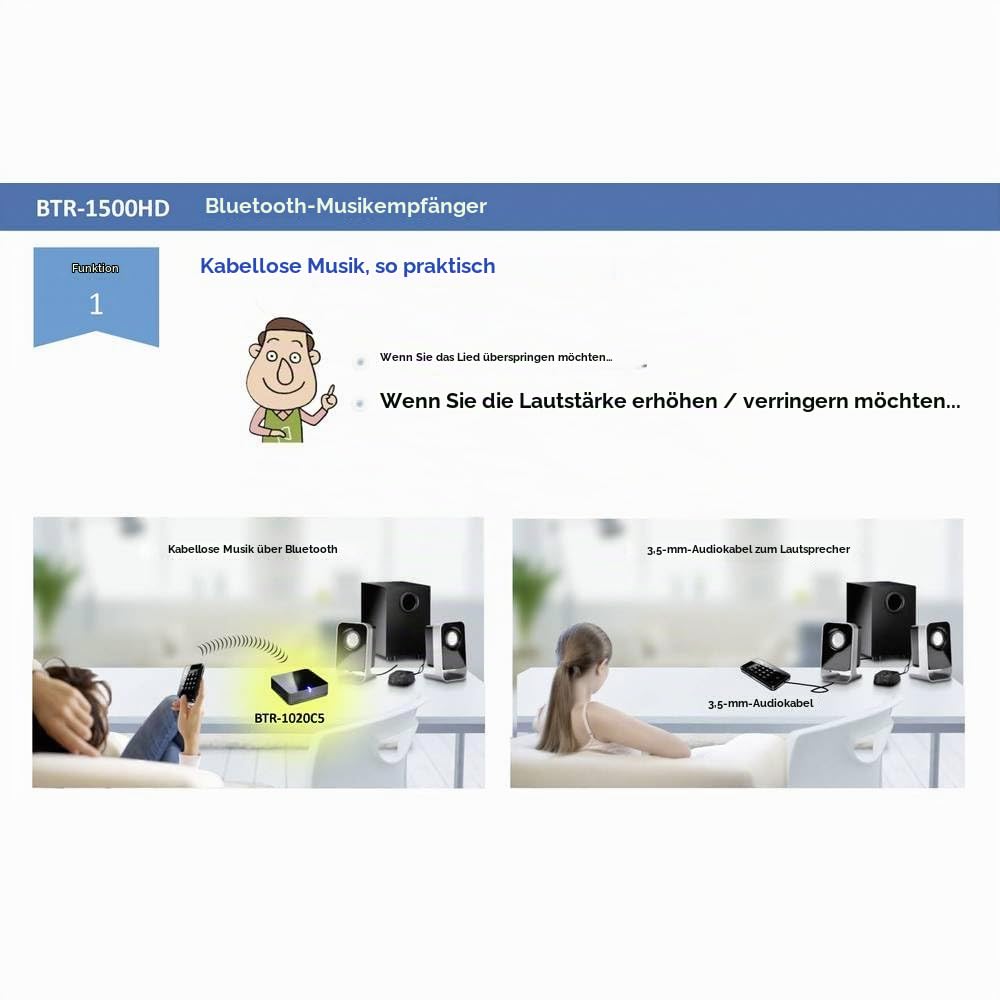 Renkforce Bluetooth® Musik-Empfänger Bluetooth Version: 5.0 20 m aptX®-Technologie