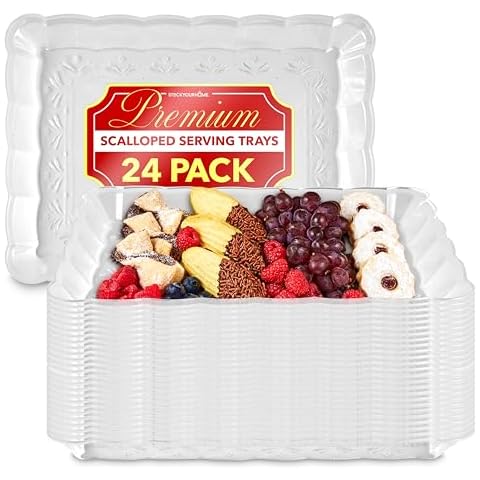 Stock Your Home Clear Plastic Serving Trays Cover