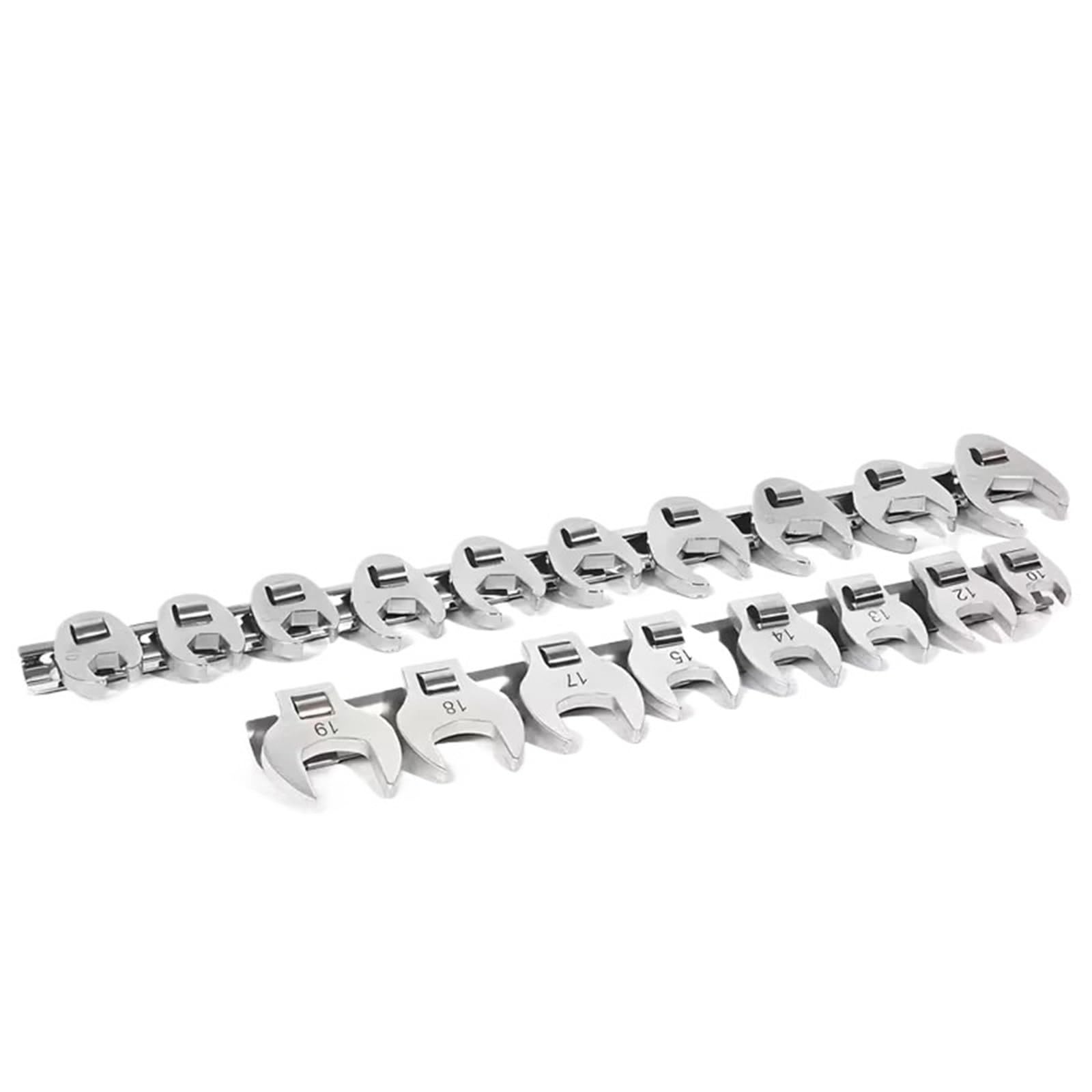 Xuczhai One Color 10-22Mm Metric Nut Wrench Tool Kit Chrome Plated Steel Crows Foot Set For 3/8In Car Maintenance Adapters