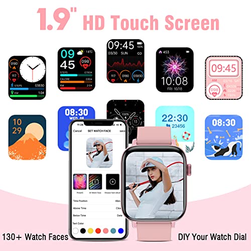 Smart Watch 1.95'' Full Touch Smart Watches For Women Smart Fitness Tracker Watch For Android Ios Phones Compatible With Answer Calls Waterproof Smartwatch With 28 Sport Activity/Sleep/Heart Rate/Step #TOP4