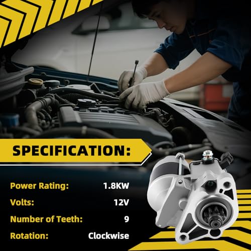 Starter compatible con Toyota 4Runner 1996-2002, T-100 Pickup 1995-1998, Tacoma 1995-2004, Tundra 2000-2004 12V 1.8KW Reemplaza 28100-62030 22800-4080 miniatura 2