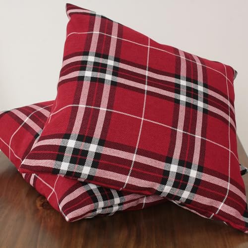 Hans-Textil-Shop Premium Kissenbezug Streifen Karo Kalis - Gestreift, Kariert, Kissen, Kissenhülle, Kopfkissenbezug, Sofakissen, Couchkissen, Dekokissen, Zierkissen, Deko, Sofa (Rot, 40 x 40 cm) – Bild 8