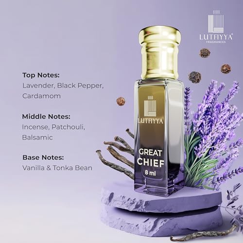 Image of Non-Alcoholic Attar Roll-On Perfume Oil (Pack of 2, 8ml Each) | Great Chief & Mist Aura | Long Lasting Floral Fragrance with Cardamom, Patchouli, Vanilla, Lavender & Jasmine | For Men & Women