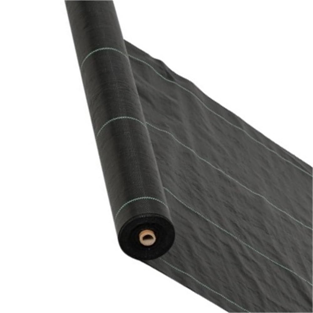 Geotextil de Malla de jardín de 50 m, Malla Permeable de Tela Grapa de Paisaje de Polipropileno Negro de 100 g/m² 1 Pieza(2m)