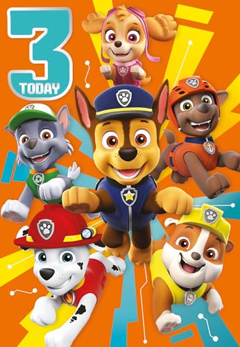 Paw Patrol Carte d'Anniversaire Officielle, 3 Ans Birthday