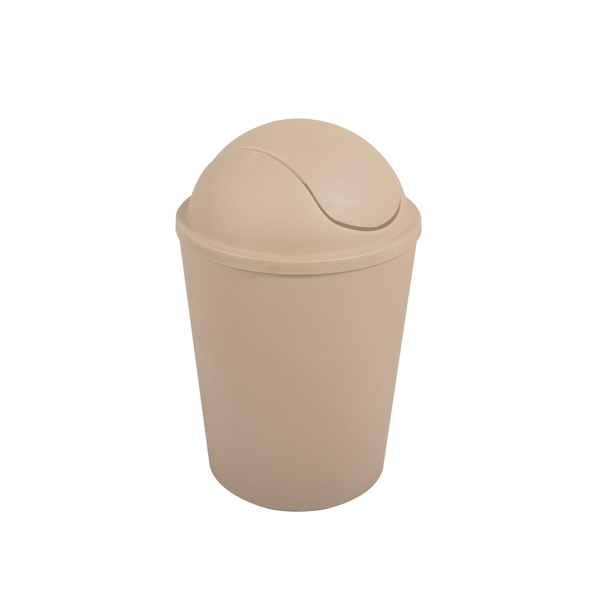 MSV Cubo de basura ako 5,5l con tapa abatible beige, 5,5 L