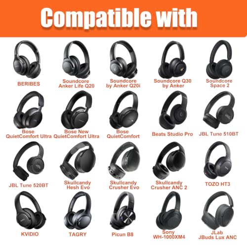 Image of Headphone Case Compatible with Beats Studio Pro /Soundcore Anker Q20i /BERIBES /TOZO /KVIDIO /JBL Noise Cancelling Over-Ear Headphones, Beige