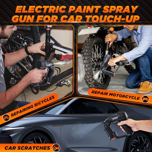 Saker Cordless Paint Sprayer Gun for Car Paint Scratch Repair, Handheld High Power Portable Electric Spray Paint Gun for Painting Cars,Cabinet, Paint Repair and DIY Blue 3 Gears