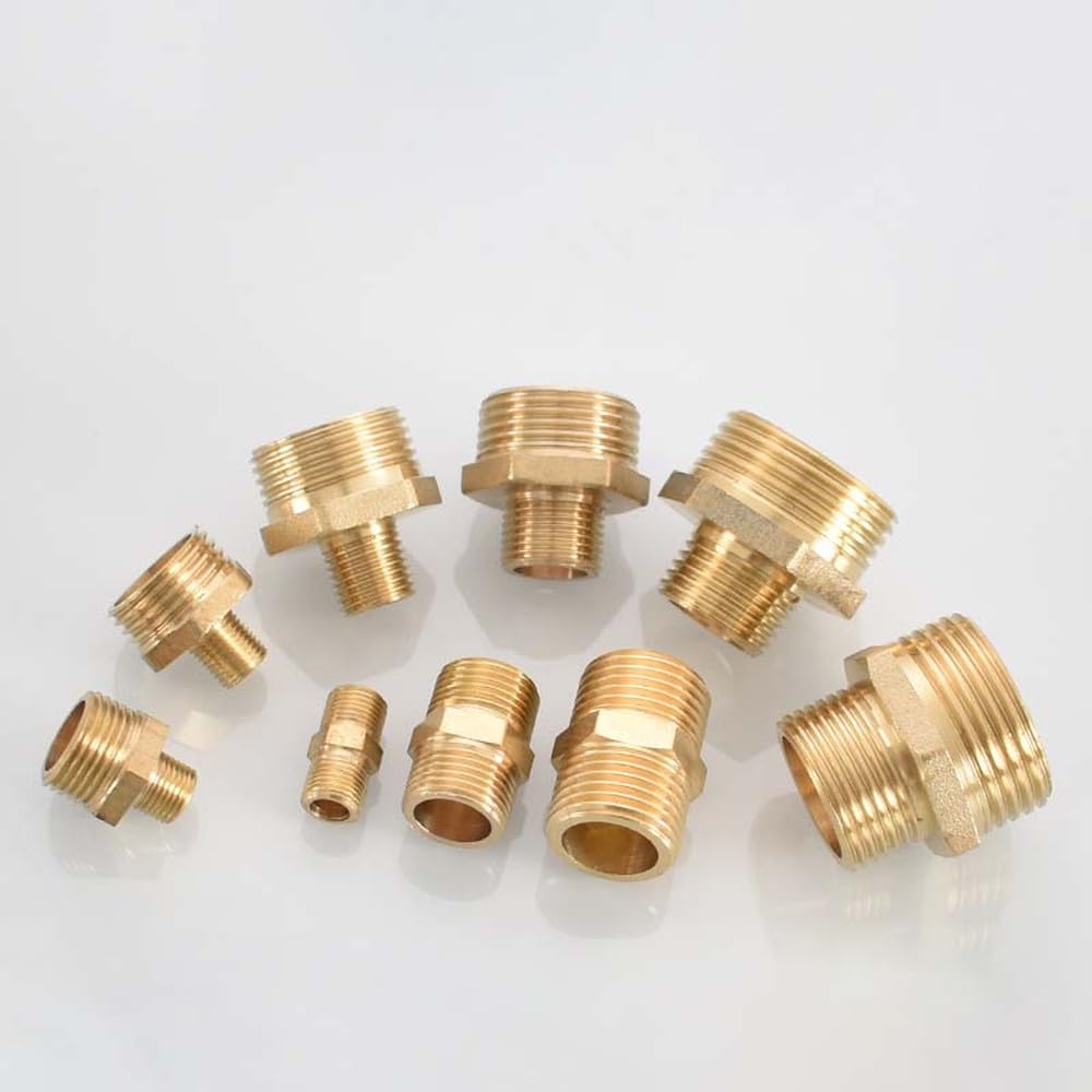 Adaptador de niple hexagonal para tubería de latón 1/8" 1/4" 3/8" 1/2" 3/4" 1" 1-1/4" Rosca macho BSP, G 1,