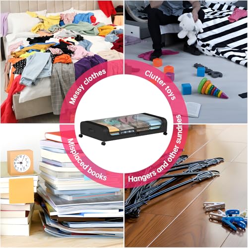 Solution gain de place sous le lit Pilipane anti-poussière à roues - 7