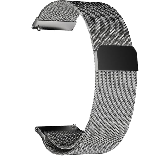 Image of Fire-Boltt 22mm Silver Mesh Metal Replacement Strap for Smartwatch | Stainless Steel Magnetic Watch Band | Durable Stylish Wrist Strap Compatible Smart Watches