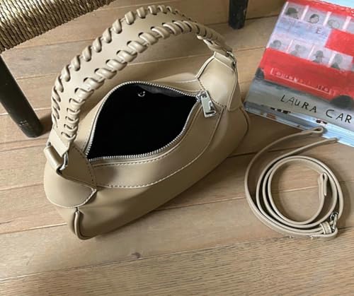 Women's Vegan Leather Shoulder Bag Crescent Crossbody Purse with 2 Straps Underarm Tote Bag Summer Work Handbag4