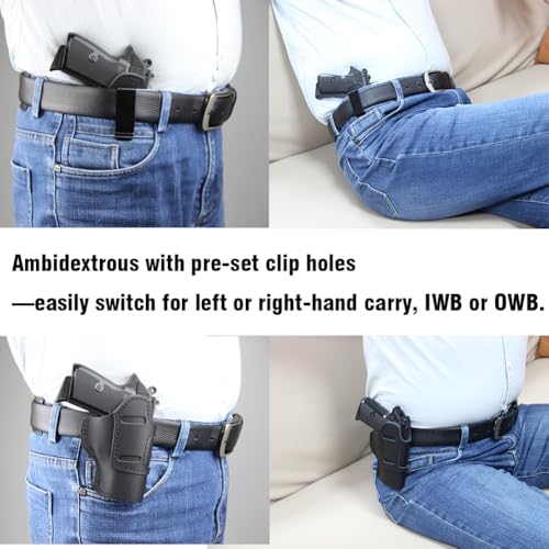 Adjustable IWB/OWB Leather Holster