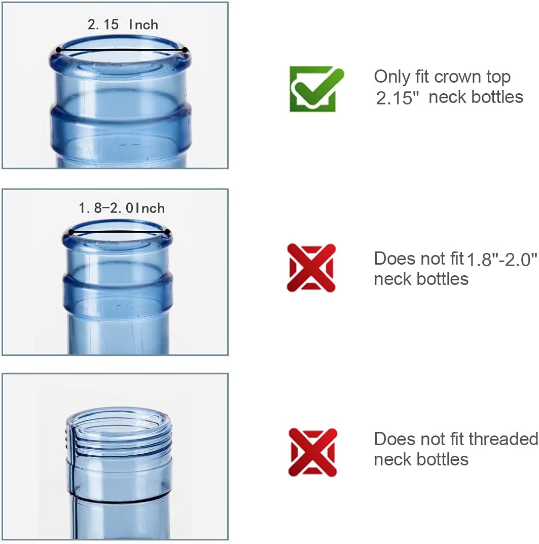 5 Gallon Water Jug Dispenser with Dustproof Valve & Reusable Spout | Fits 5gal jugs with 2.15" mouth. Portable design for home, office, kitchen. Saves counter space. No more single-use bottles