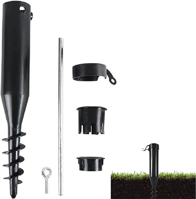 MUSAN Screw-in Ground Spike - Heavy Duty Plastic Rotary Airers - Garden Clothes Washing Line Parasols Socket Stand Holder - Multi Fitting Outdoor Garden Rotary Airer Poles