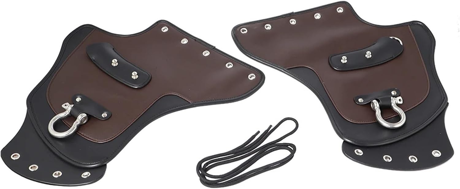 Motorcycle Universal Heat Saddle Shield Deflectors PU Leather Compatible with Touring Softail Dyna Sportster XL (Color : Brown)