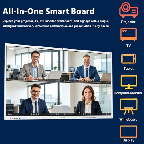 Image of 86 inch AI Touchscreen Smart Board,All-in-One Presentation Electronic Whiteboard 4K UHD Google EDLA-Certified Interactive Whiteboard for Office Classroom, Android 14, 8G+128G