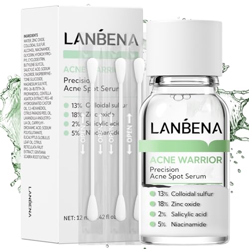 LANBENA Precision Acne Treatment Spot Serum, Drying Lotion, Overnight Acne Treatment For Face, Dry Out Pimples, Blemishes, Zits And Clean Pores, 0.42 Fl Oz (Pack of 1)