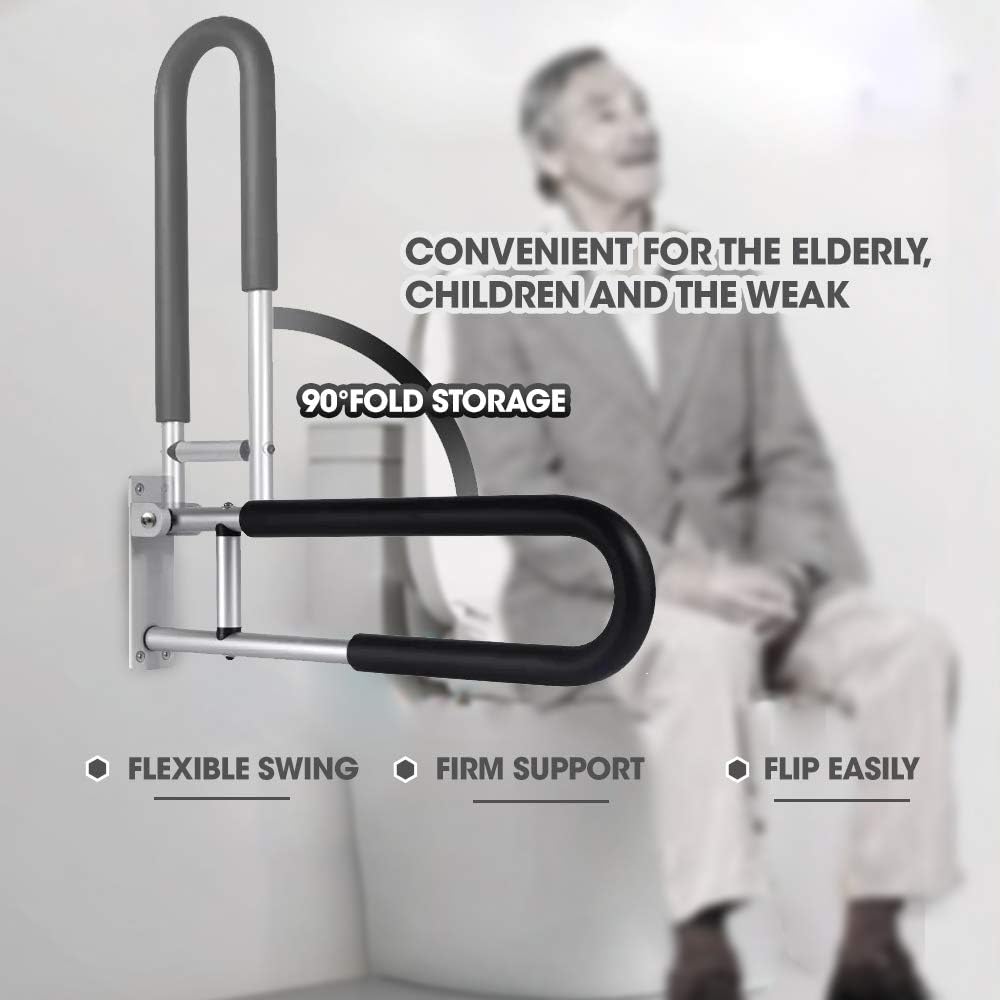 Get Special Price 23.6 Inch Handicap Grab Bars Rails Toilet Handrails Bathroom Safety Bar Hand Support Rail Handicapped Handrail Accessories for Seniors Elderly Disabled Mounted Bath