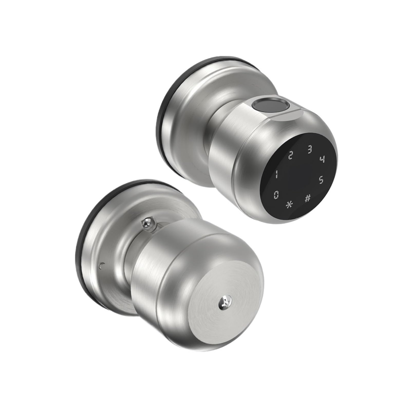 Smart Door Lock, Round Knob Fingerprint Smart Lock Biometric Recognition with Key/Password/APP Unlocking