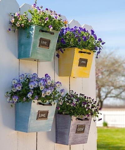 Panacea 83224 File Drawer Wall Planters – 4 Pack, Assorted Colors – Steel Wall-Mounted Planters with Faux Handle & Chalkboard Label – Office-Inspired Herb & Flower Boxes for Indoor/Outdoor Décor