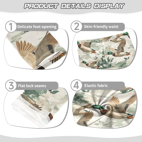 Vintage Mallard Ducks Girls Leggings Kids Yoga Pants Dance Active Tights 4T3