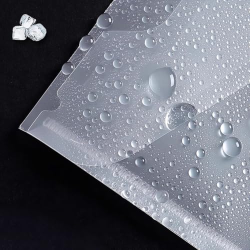 12 Stück Dokumententasche A4, Wasserdichte Dokumentenmappe, 11 Lochrand Sammelmappen Mit Etikettentasche, Mappen für Dokumente Organisieren, Bürobedarf, Hausaufgaben für Büro, Schule und Zuhause