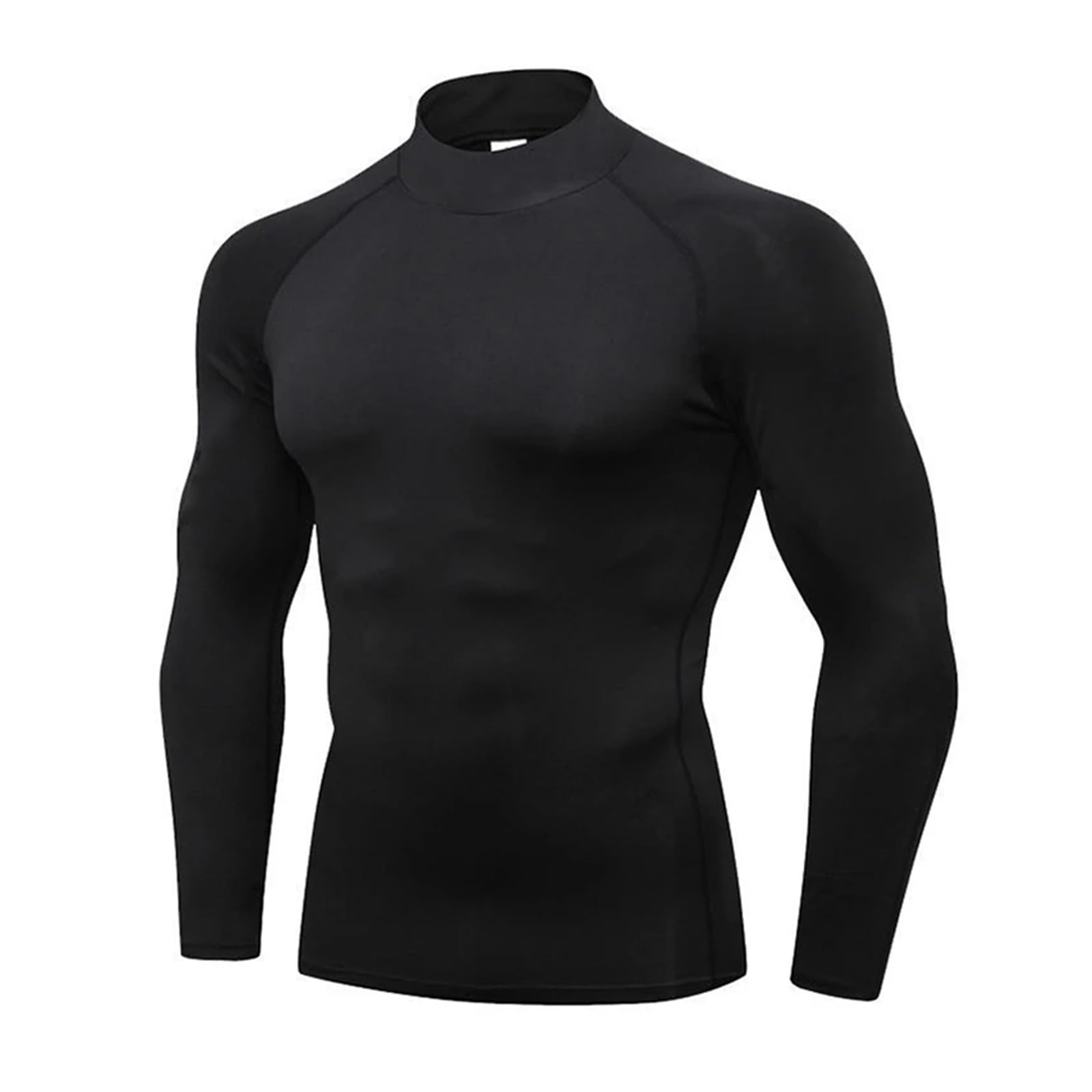 T-Shirt Manche Longue Homme Hommes Sport Chemise Sèche Musculation Course Chemise À Manches Longues Haut De Compression Gymnase T-Shirt Hommes Fitness Serré(Black,XL)