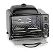 Maxi-Matic ERO-2008S Countertop Toaster Oven with Top Grill & Griddle Rotisserie, Bake, Grill, Broil, Roast, Toast, Keep Warm, 23L Capacity, fits a 12” Pizza, 6-Slice, Black