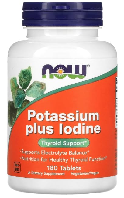 Potasio más yodo, sin gluten, 180 tabletas