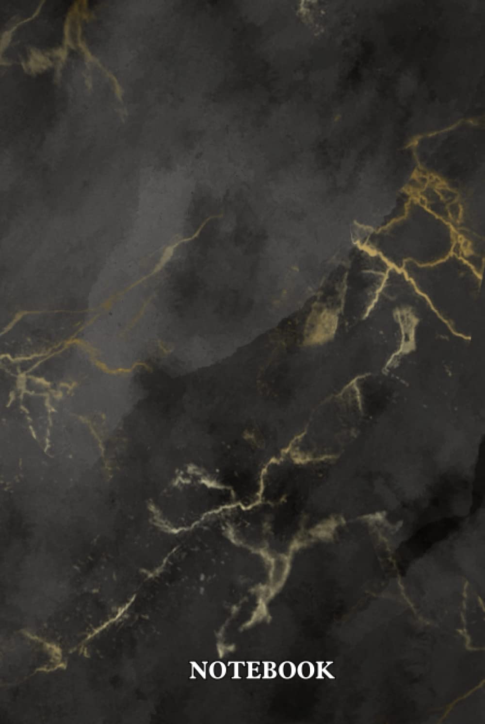 Notebook: Lined Hardcover Notebook Journal - Black and gold marble texture - 120 Pages - 6 x 9 inches