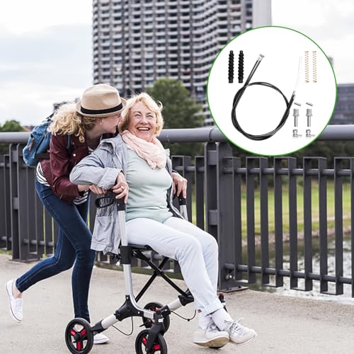 14-teilige Bremskabelteile für Gehhilfen ersetzen, Antriebsrollator-Ersatzteile mit 45-Zoll-Bremskabel, Rollator-Walker-Teile enthalten Hardware, universelle Kabelantriebs-Walker-Teile für meisten