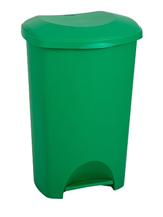 Addis 50L Green Recycling Pedal Bin | Colour Coded Kitchen Waste Bin