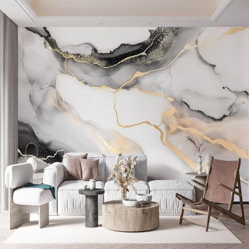 Papier peint mural effet 3D à rayures grises décoration de chambre 400 x 280 cm