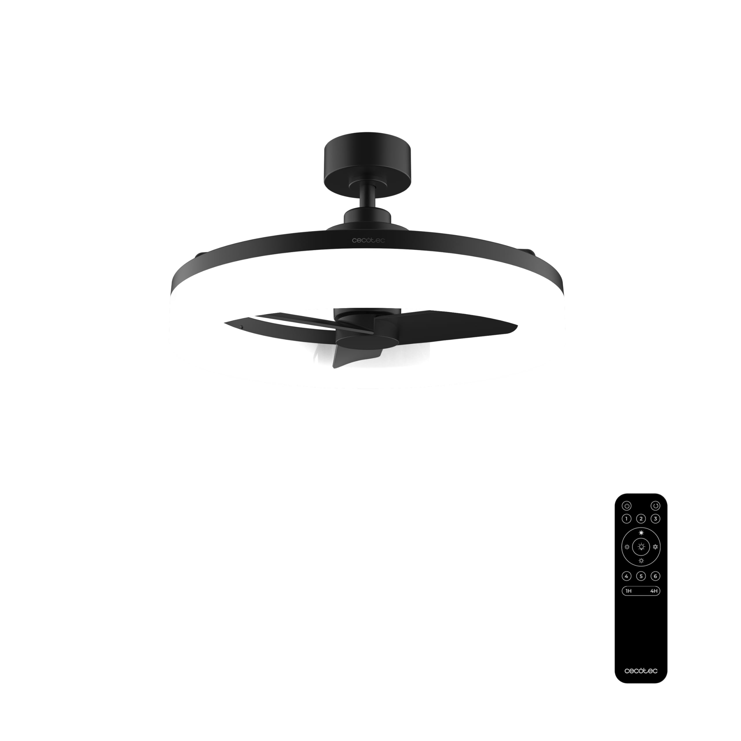 Cecotec Ventilador de Techo con Luz EnergySilence LampAero 770 LightDesign. 25W, Motor DC, 3 Aspas, Luz LED Regulable, Mando a Distancia, Temporizador, 6 Velocidades, Función Verano/Invierno | Fernbedienung, Timer bis 8 Std., 6 Geschwindigkeitsstufen, Som
