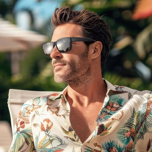 Image of Polarized Sunglasses Fit Over Glasses for Women Men | Oversized Square Sun Glasses UV400 Protection