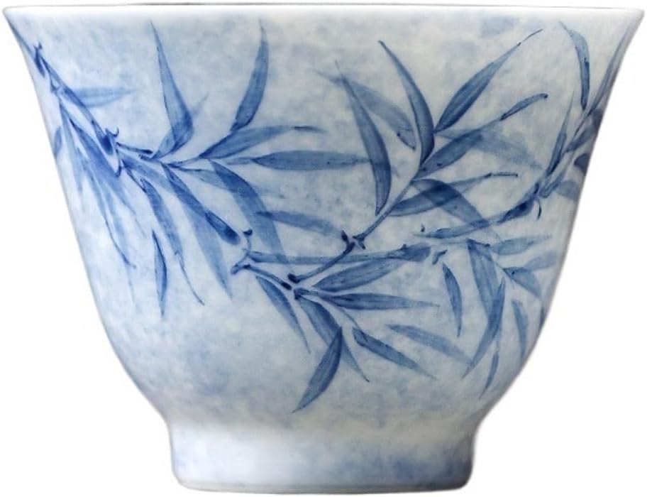 GSOUL Kungfu Tea cup Single Cup Tea Hand-painted Ceramic Host White Porcelain Set Retro Simple Small Tea Cups