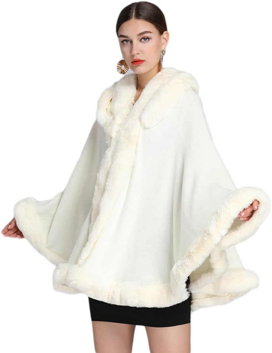 Amazon | Donahutt03 ボリュームフェイクファー カラー ポンチョ Amazon | Donahutt03 ボリュームフェイクファー カラー ポンチョ