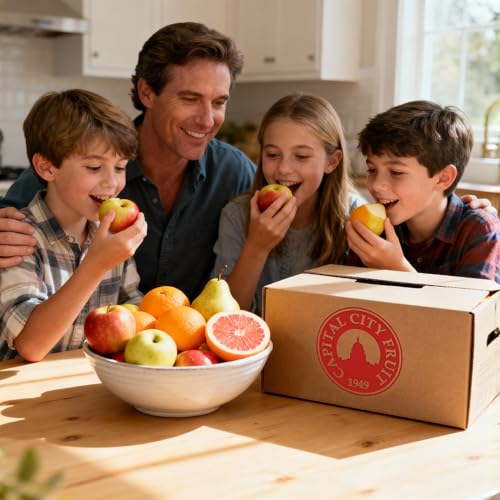 Image of Capital City Fruit Gourmet Fresh Fruit Gift Box | Gift for Holiday, Thank You, Get Well | Sympathy Gift Box | Sweet and Fresh | Healthy Snack | 22 Piece Mixed