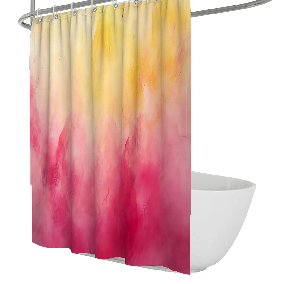Abstrakte ästhetische Kunst Stoff Duschvorhang Zeitgenössischer Soft Ink Wash Blooming Design Badevorhang Wasserdicht waschbare Badezimmervorhänge 180 x 200 cm