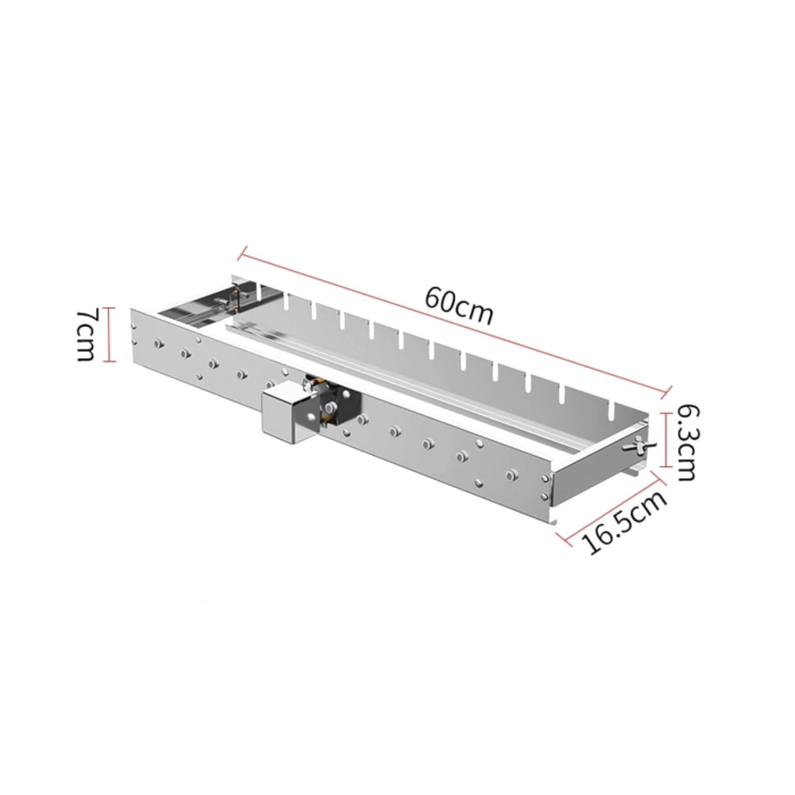 Grill Bracket Automatischer Elektro Drehspieß Rotisserie Grillwerkzeug Edelstahl Konstruktion Verstellbarer Aufsatz für Camping Wandern Garten Nutzung, 60cm