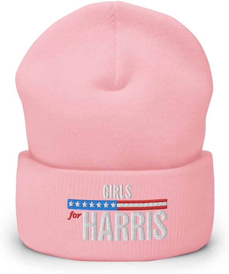 Hogue WS LLC Girls for Harris Hat (Embroidered Beanie) Girls for Kamala Harris 2024 Hat