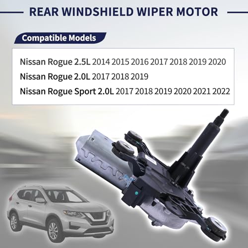 Image of Rear Windshield Wiper Motor 28710-4BA0C 287104BA0C Compatible with Nissan Rogue 2.5L 2014-2020 / Rogue 2.0L 2017-2019 / Rogue Sport 2.0L 2017-2022