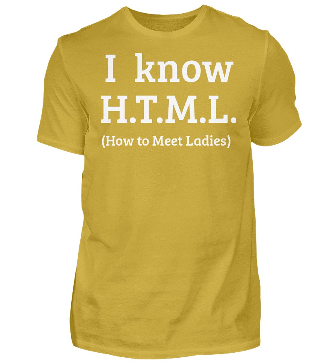 T-shirt PHP HTML MYSQL homme jaune L - Vêtement de programmateur informatique