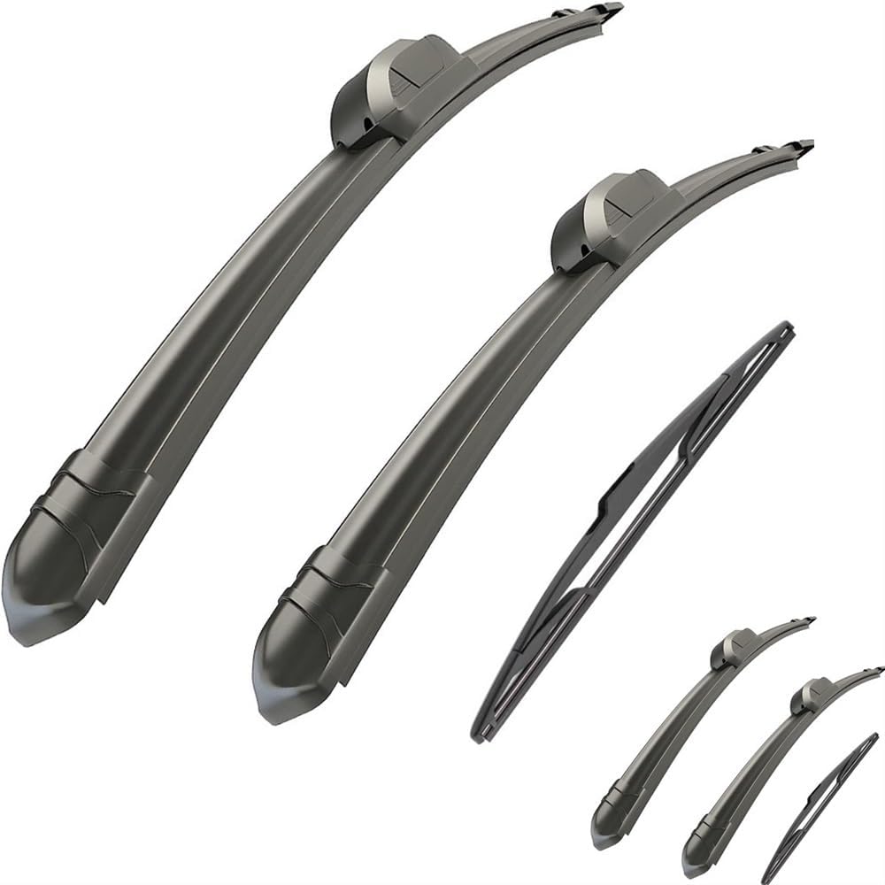 Car Wiper Compatible with Peugeot 206 Hatchback 2001-2006 Car Front Rear Wiper Blades Soft Rubber Windscreen Wipers Auto Windshield 26"16"14"2004 2005 (Color : 6 wipers)