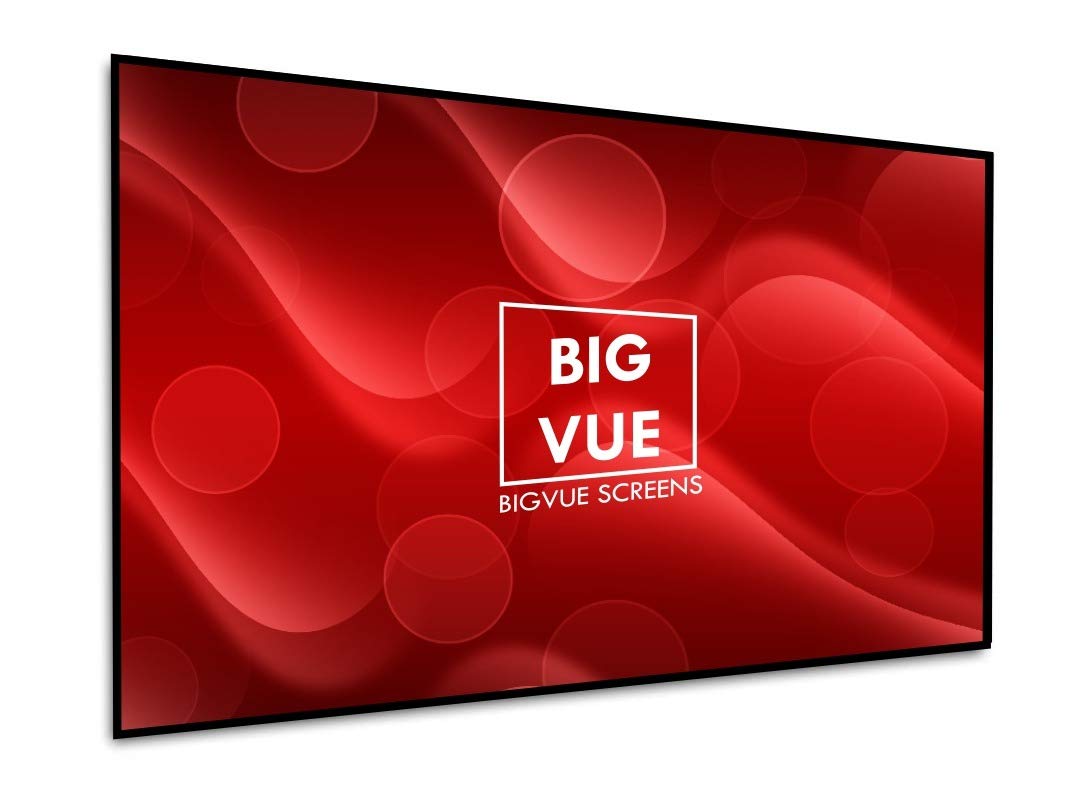 BIG VUE 1 Cm Edge 150 Inches Grey Material Fixed Frame Projector Screen 16:9 Diagonal Active 3D 4K Ultra Hd Projector Screen (150 Inch, Grey)